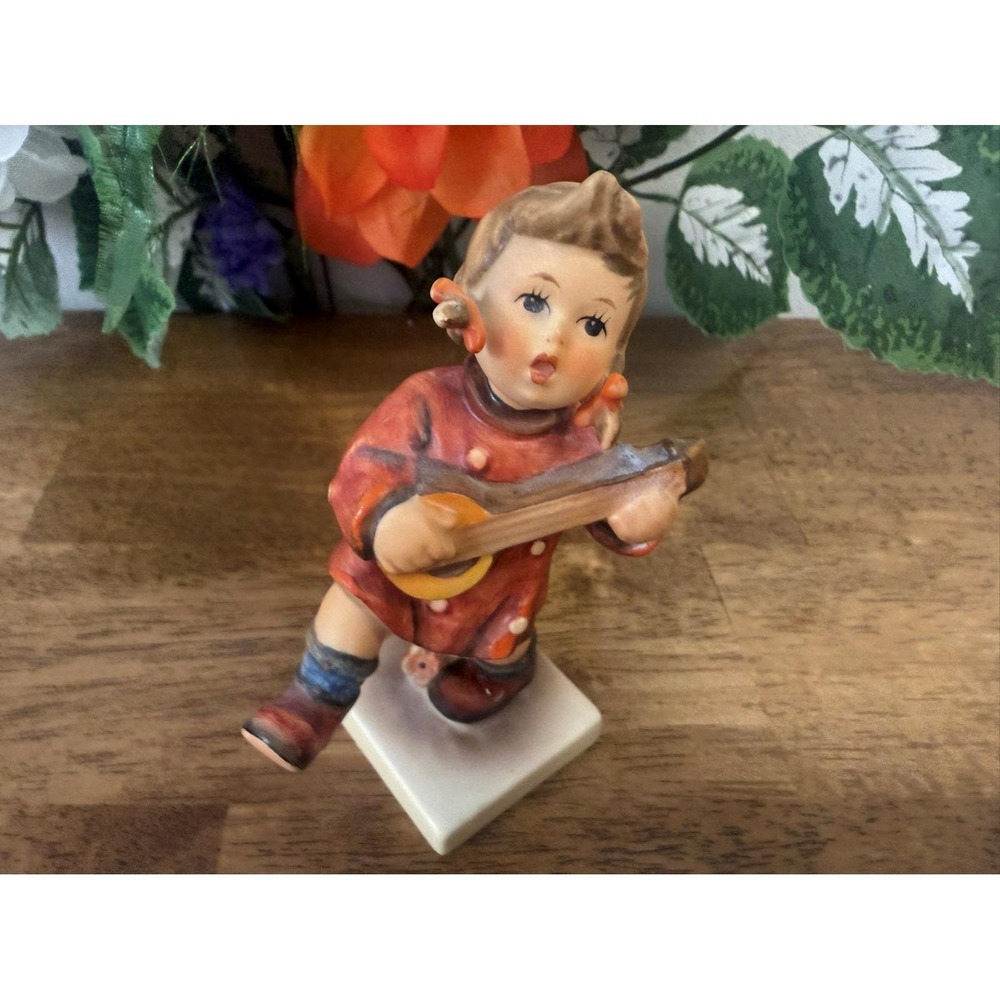 Goebel Hummel Happiness Figurine W Germany Child Playing Mandolin Porcelain‎